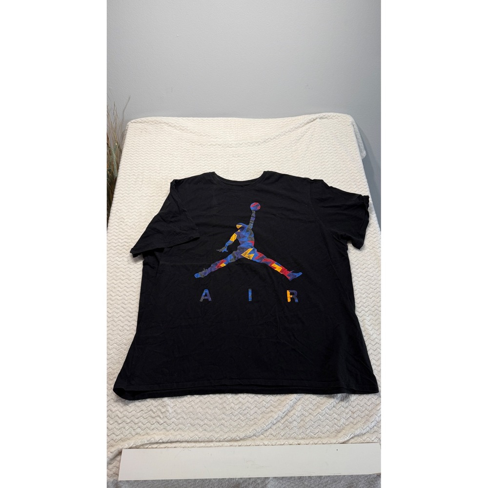 Jordan Brand Mens Black Multi-Color Geometric Jumpman Logo T-Shirt 3XL 4604